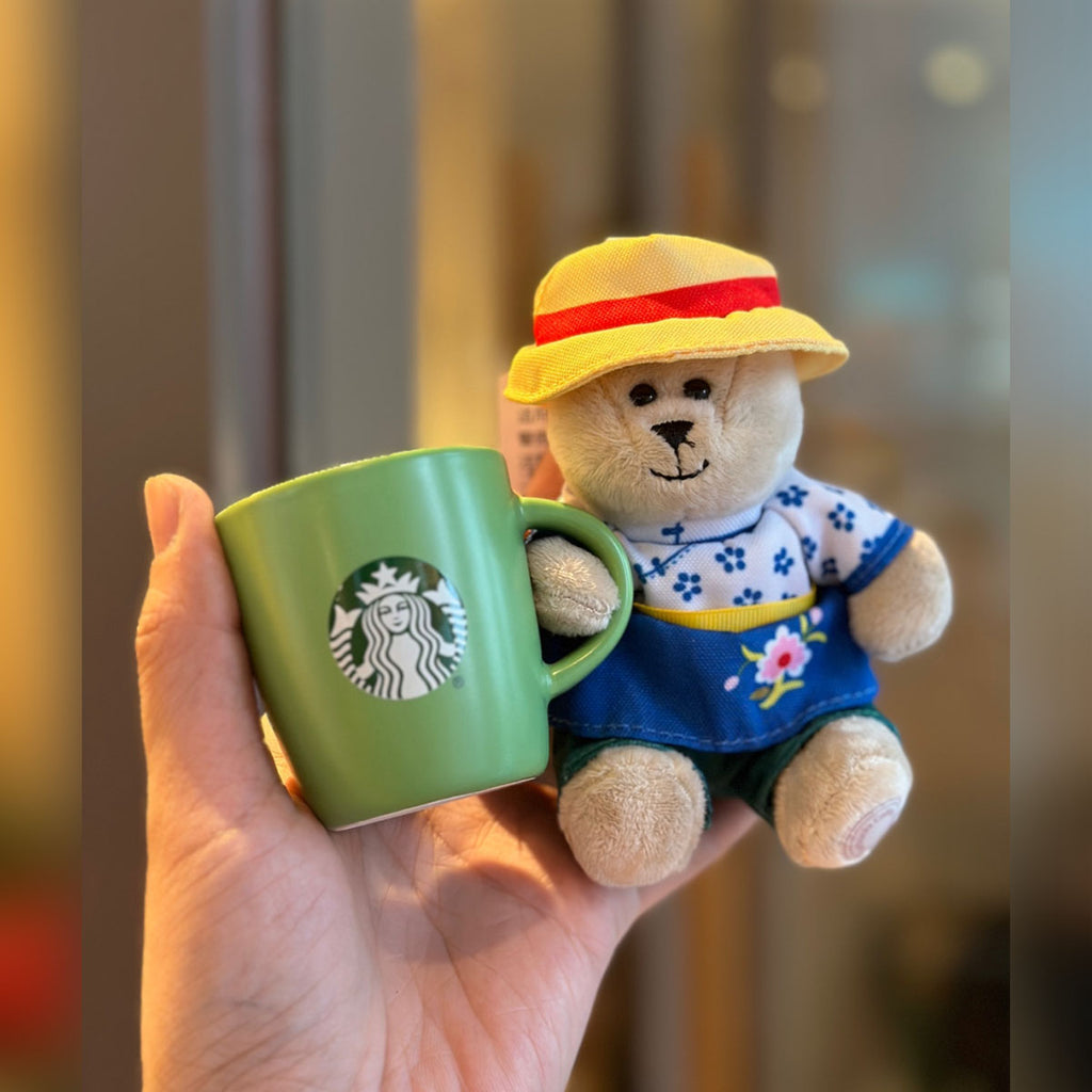 Starbucks China 2024 Spring pastoral series green mug 90ml + Bearista doll