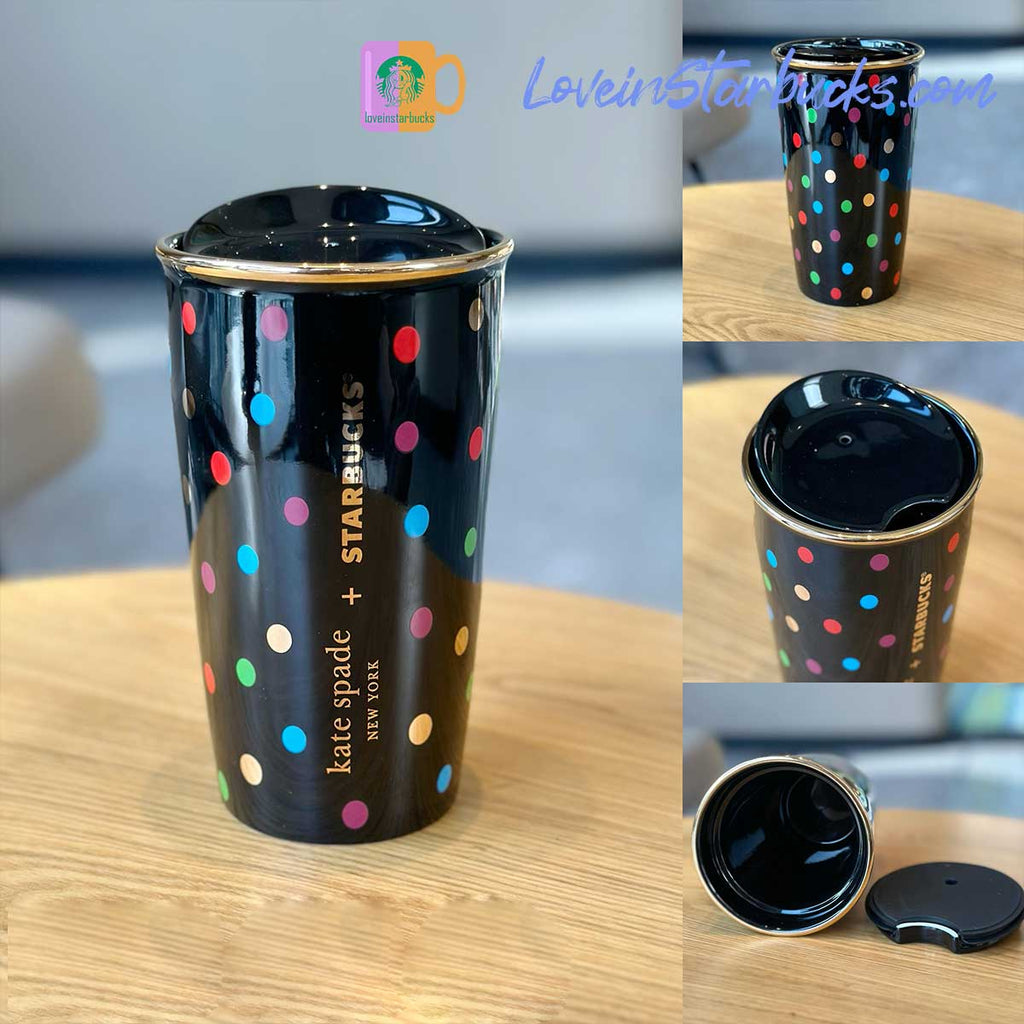 Starbucks Kate spade co-branded color dots Double-layer mug 375ml