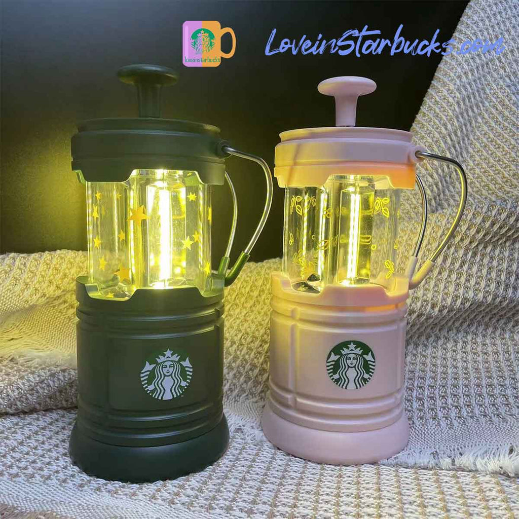 Starbucks China 2023 Camping lantern pink & green light