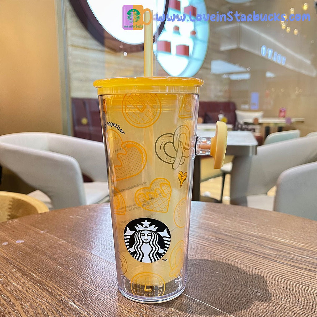 HOT Starbucks Taiwan 2023 Gold Finger buckle Straw cup - loveinstarbucks