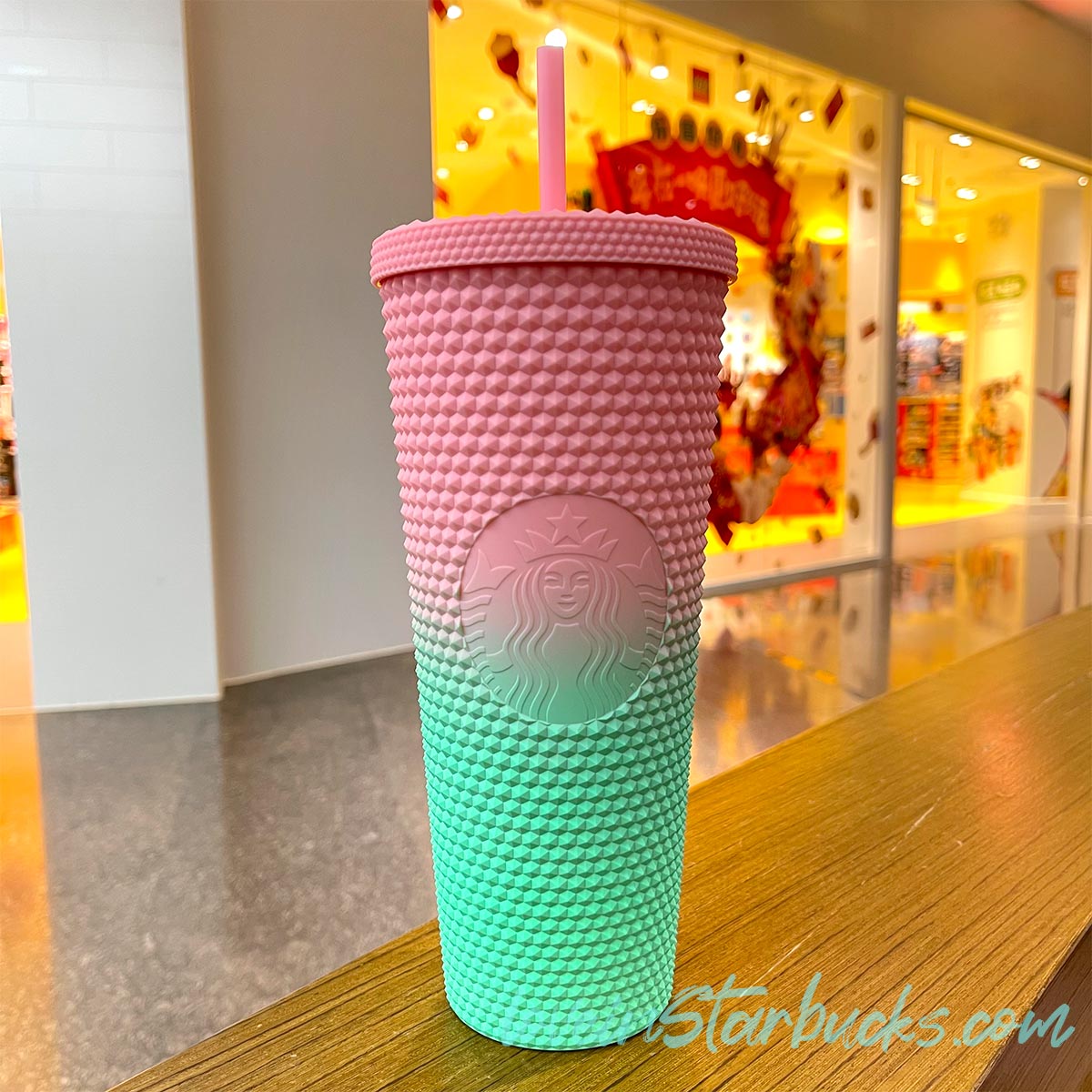 Starbucks 2020 Matte Light Pink Studded 24 oz. Tumbler Cold Cup with Straw