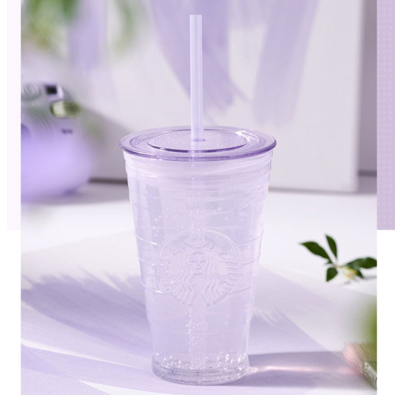 Starbucks 2020 China Magic Purple Oil Slick 20oz Glass Straw Cup Tumbl