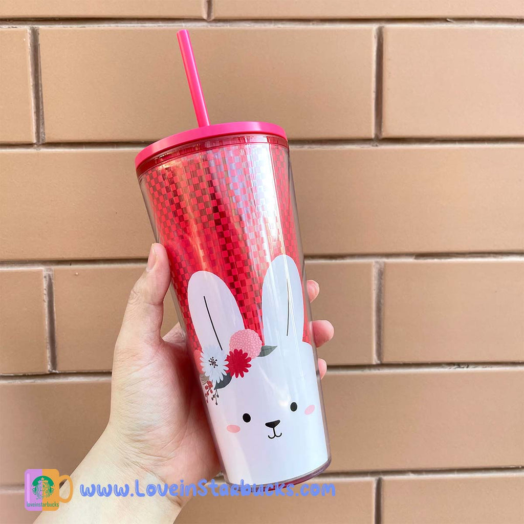 promotion Starbucks Tumblers Taiwan 2023 new year TOGO bunny red Straw cup