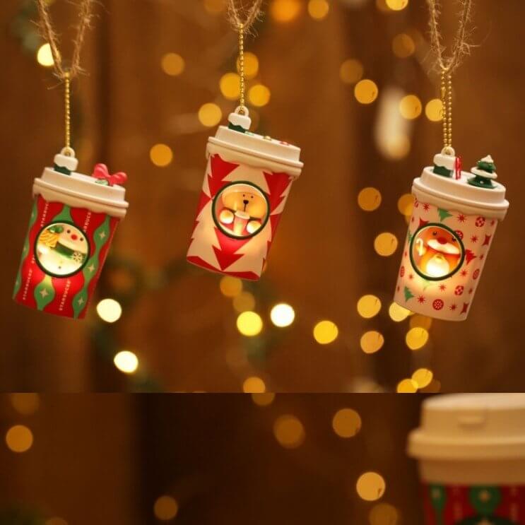 promotion 2022 Starbucks Bear Wapiti Snowman Christmas Red Cup Night Light ornaments - loveinstarbucks