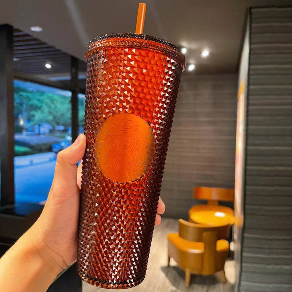 promotion Starbucks China 2022 Halloween orange Pumpkin straw studded cup 24oz - loveinstarbucks