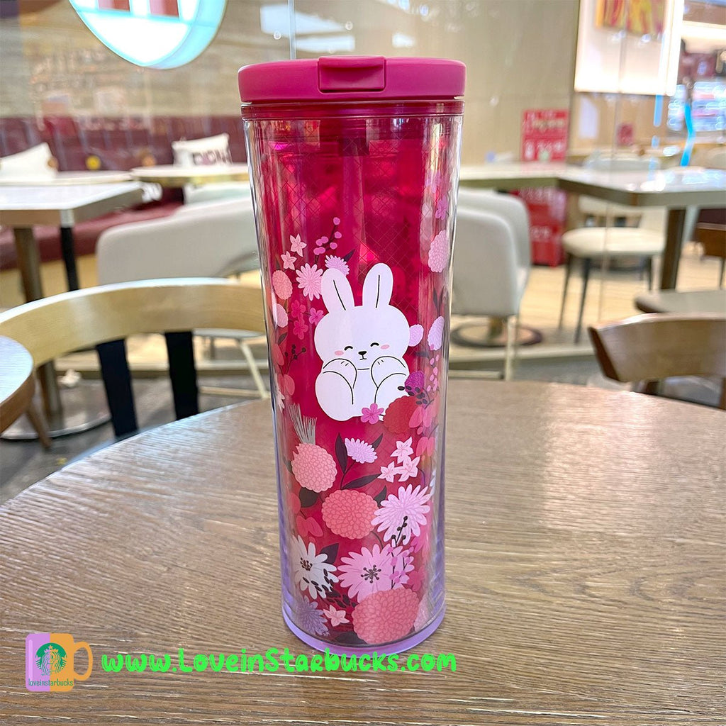 PROMOTION Starbucks cup Taiwan rabbit plastic straw cup - loveinstarbucks