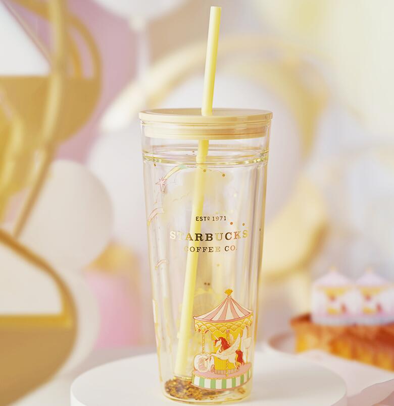 promotion Starbucks Dreamland Amusement Park Classic Glass Straw 24oz cup - loveinstarbucks