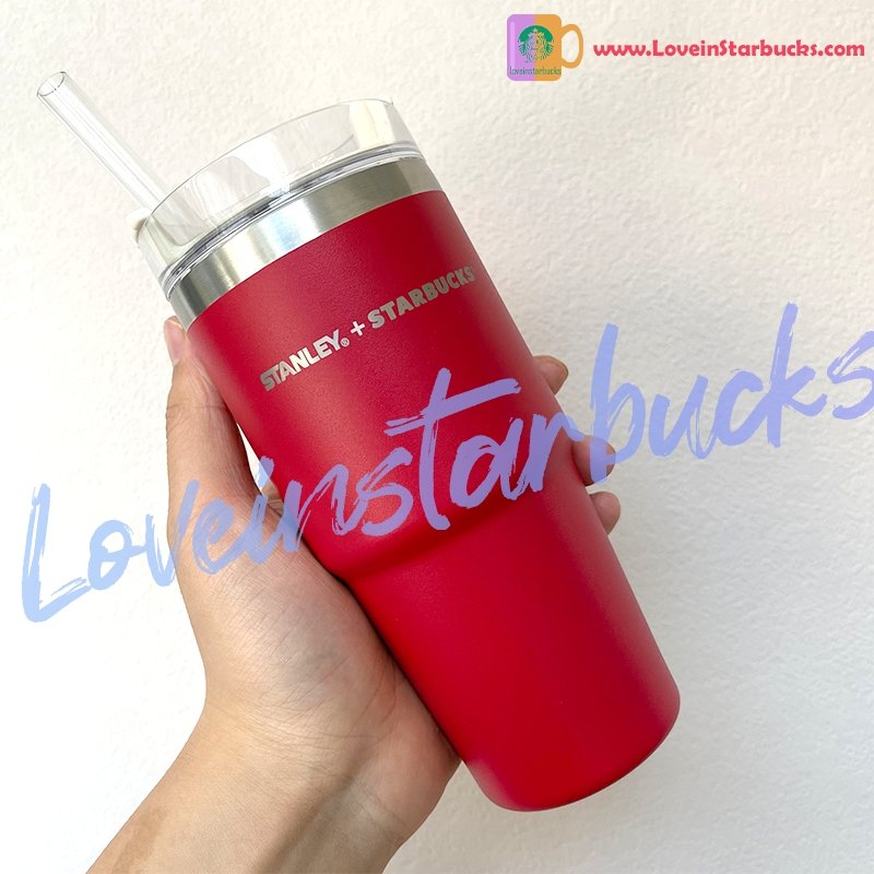 Starbucks 16oz Stanley red Stainless Steel Straw Cup , 2020 released - loveinstarbucks