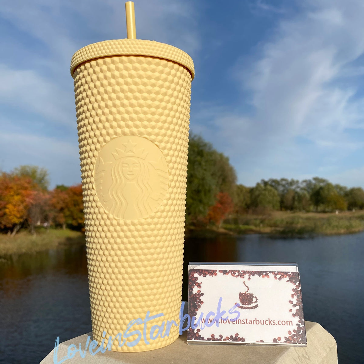 Starbucks China Pale Yellow Butter Studded Tumbler Cup