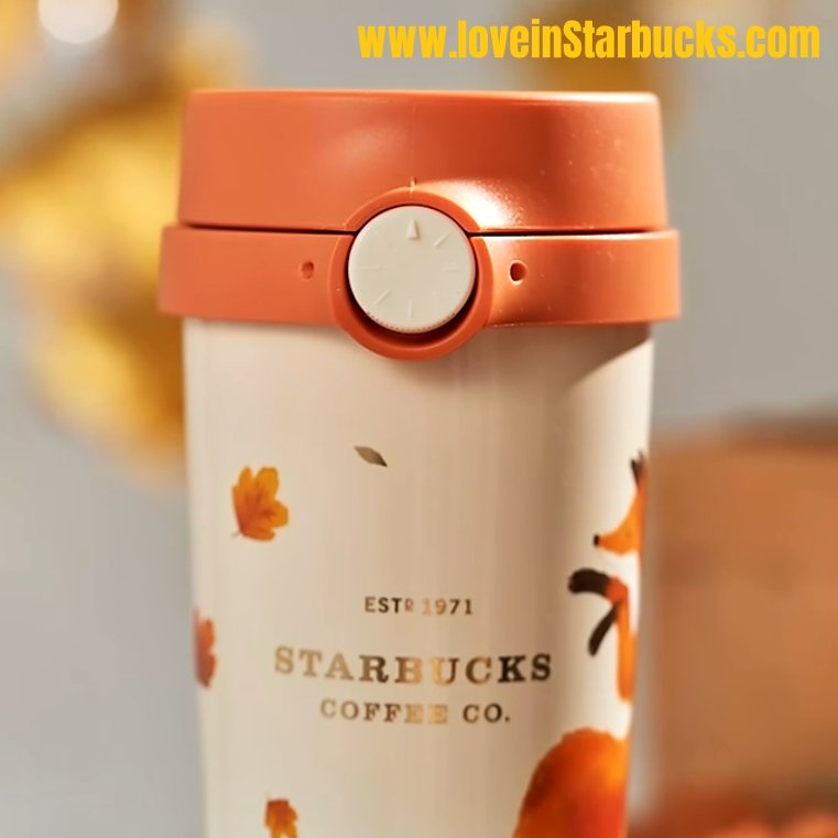 473ml/16oz Minimalistic Maple Leaf Thermos Cup (Starbucks Autumn
