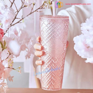 Starbucks 2022 China Sakura Pink Jeweled cold cup 24oz - loveinstarbucks
