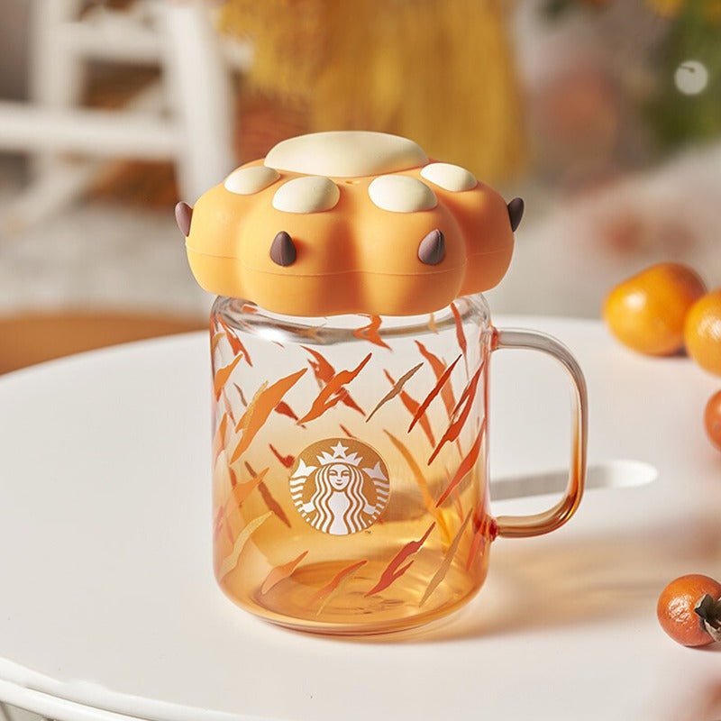 Starbucks 2022 New Year's Cute Tiger 525ml tiger paw glass cup - loveinstarbucks