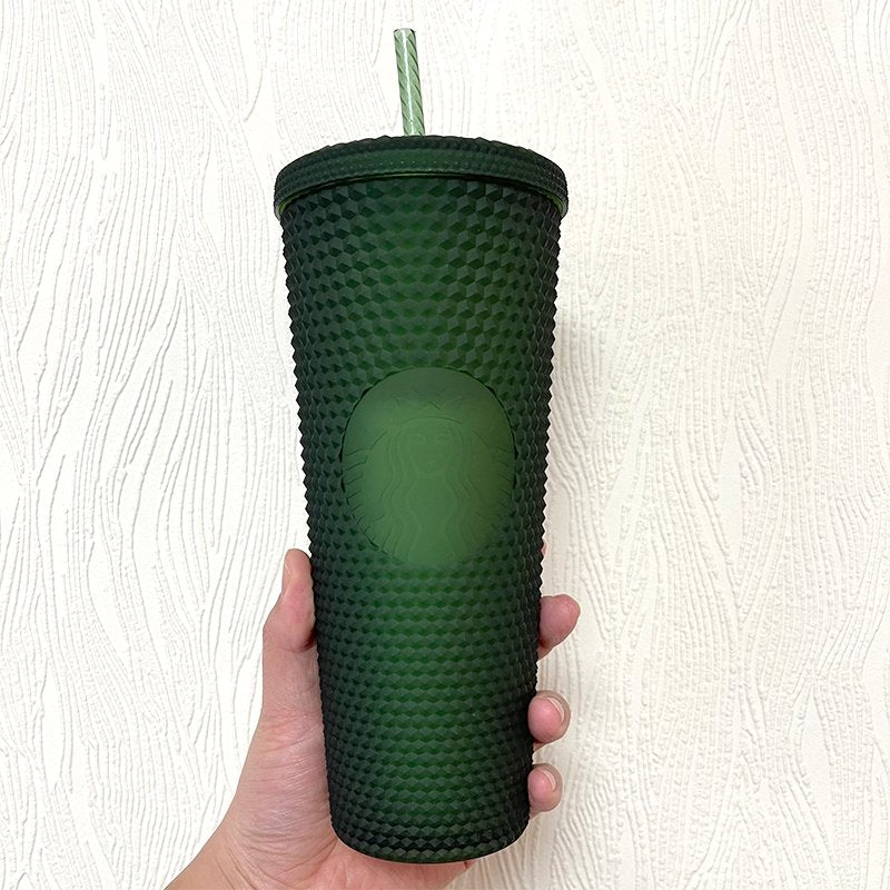 2022 Starbucks Matte Dark Green Studded Venti 24oz Tumbler Studded