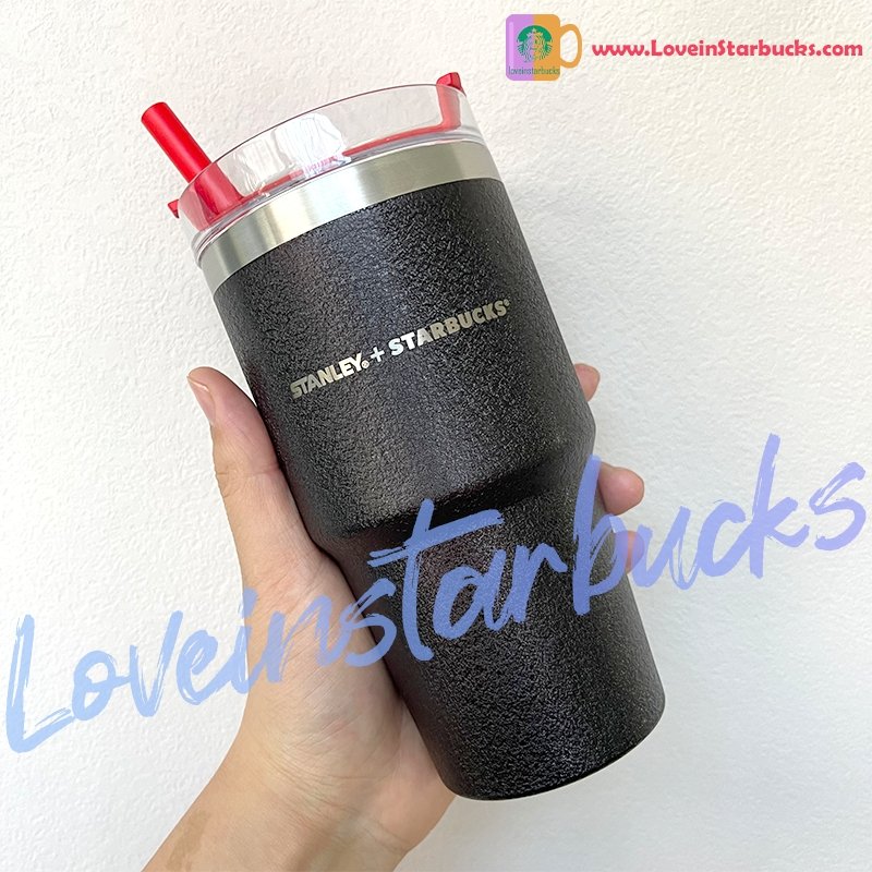 Starbucks 20.8oz Stanley black Stainless Steel Straw Cup - loveinstarbucks