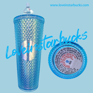 promotion Starbucks tumblers Blue Studded China Mid-Autumn Festival bunny 24oz Straw Cup