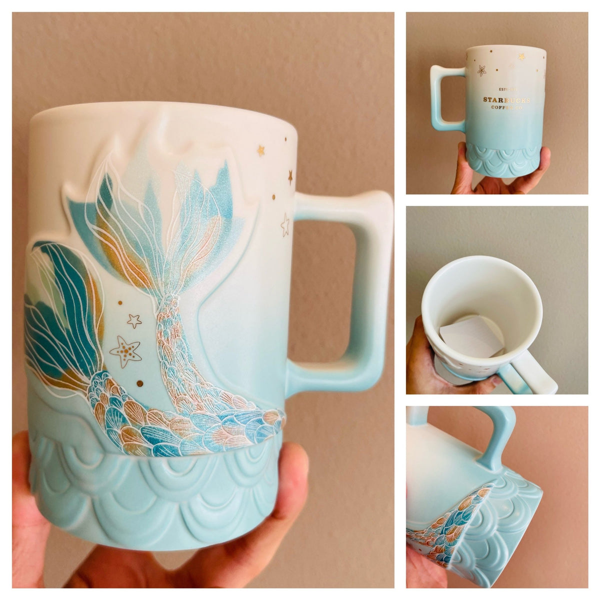 Starbucks Released A New Glass Mug Covered In Mermaid Tails and