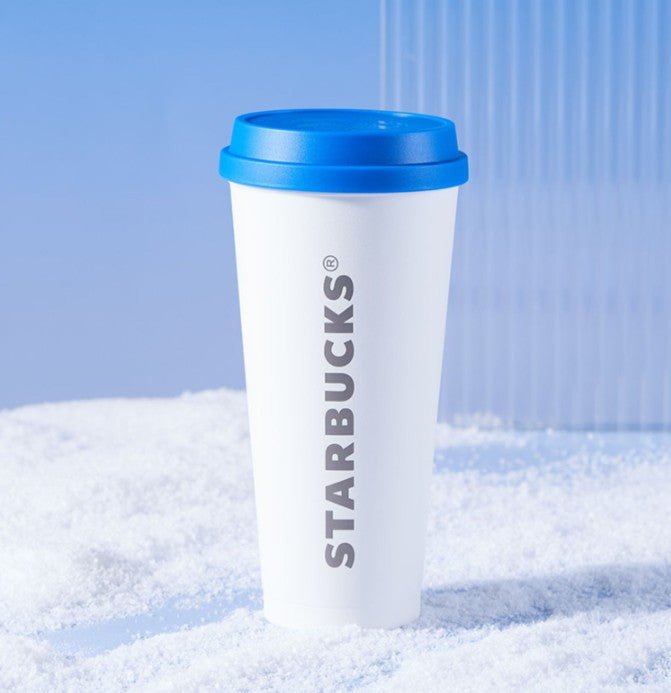 Starbucks China 2022 Ski series - blue and white accompanying cup 500ml