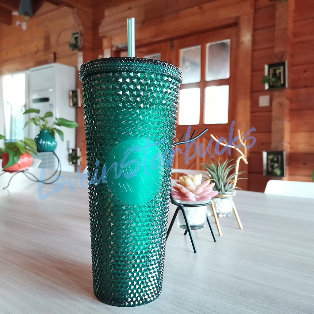 Starbucks China Green slick 24oz studded straw cup