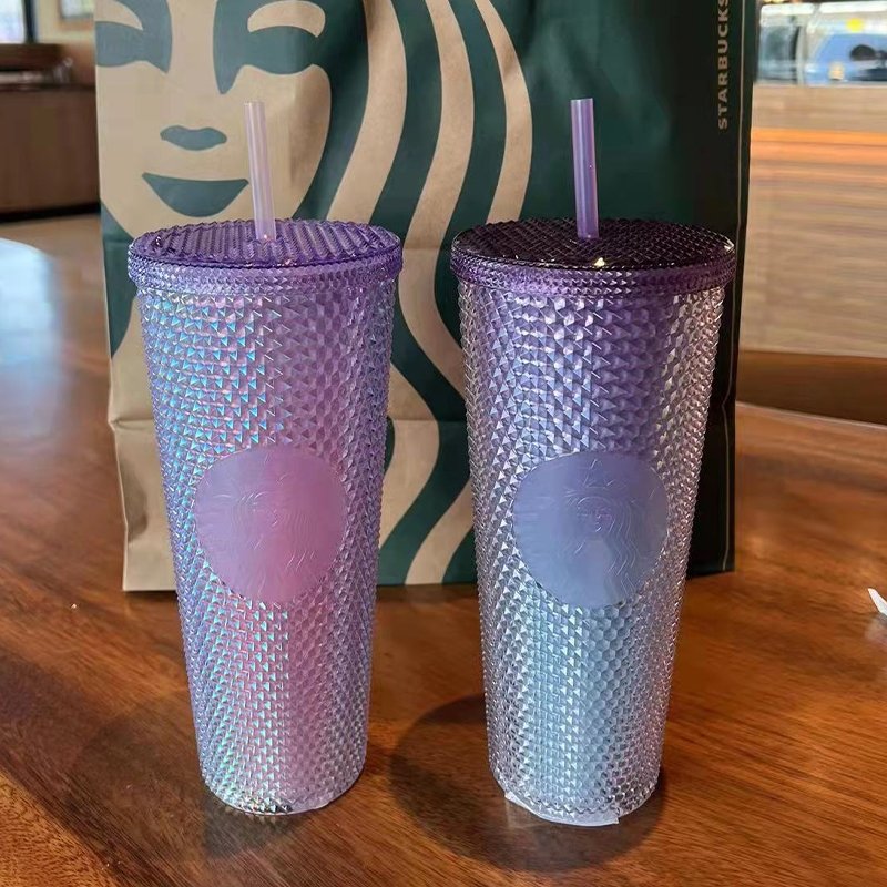 Starbucks Korea 2022 Sakura pink and purple Studded slick 24oz cups ( two cups) Only ship to US