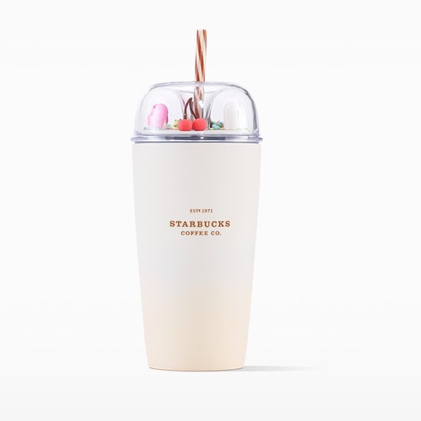 Starbucks China - Sweet Valentines 2023 - 5. Sweet Desserts Stainless Steel  Tumbler with Straw 473ml