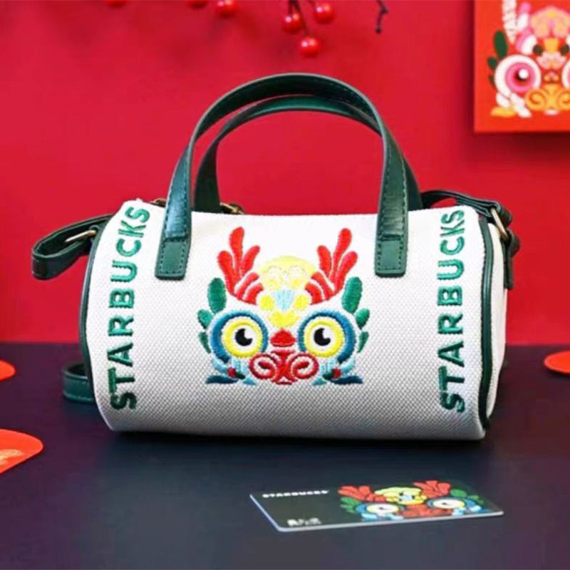 Starbucks China 2024 dragon new year Crossbody bag handbag mobile phone storage bag and hand pillow