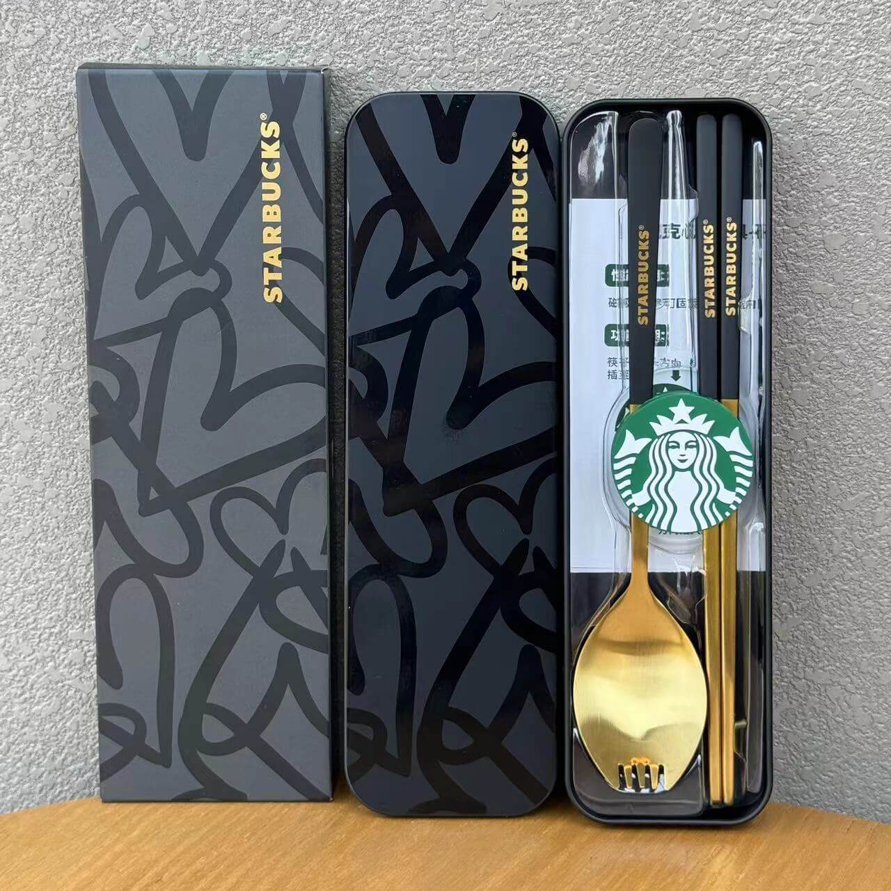 starbucks China 2024 Elegant black tableware coming with Magnetic buckle