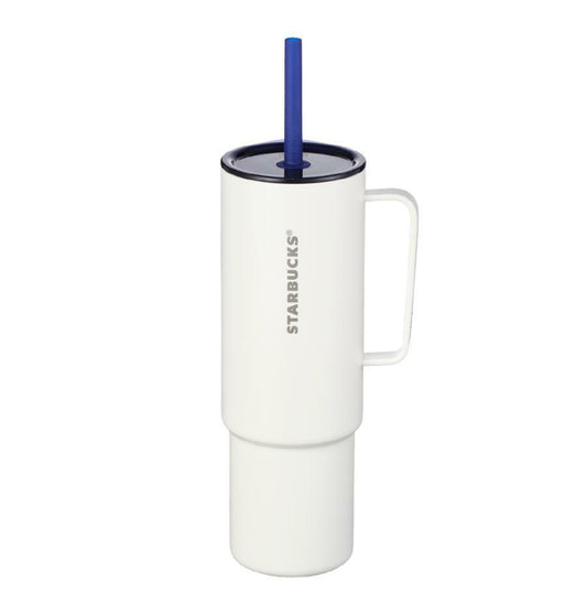 Starbucks Korea 2024 summer ocean white Stainless steel straw cup 932ml