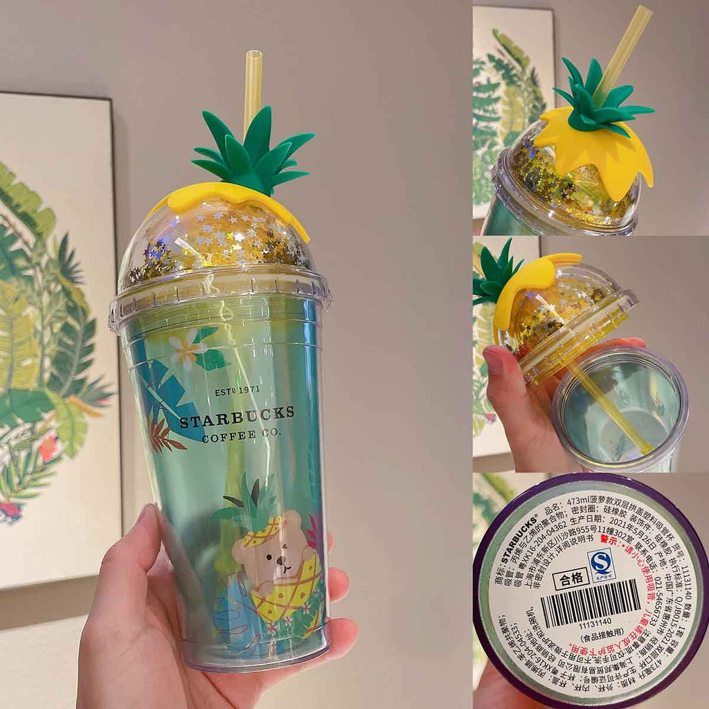 Starbucks tumblers China 2021 Colorful Jungle Pineapple Straw cold Cup 473ml