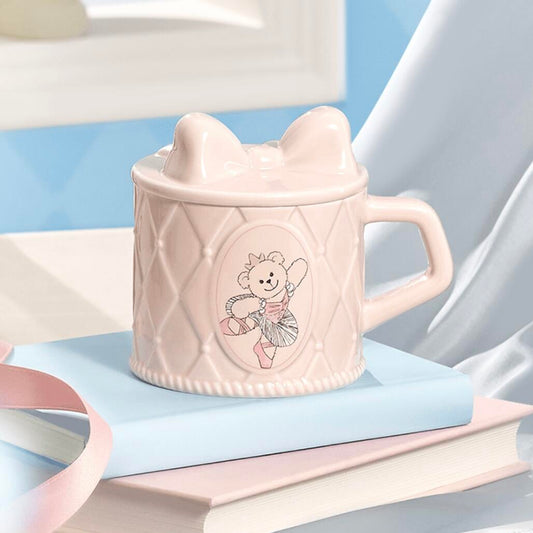 Starbucks China 2024 Princess Afternoon Tea Series Pink ceramic mug with lid 390ml