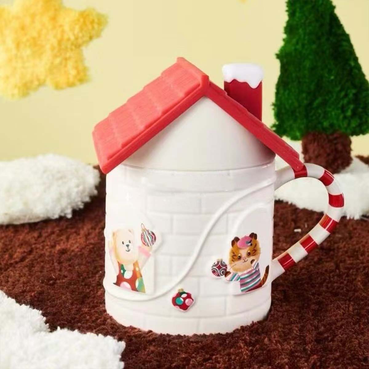 Starbucks China 2024 Christmas cute Winter house lid mug 405ml