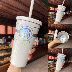 Starbucks China 2021 Environmentalism White Dazzle stainless Steel Straw Cup 532ml