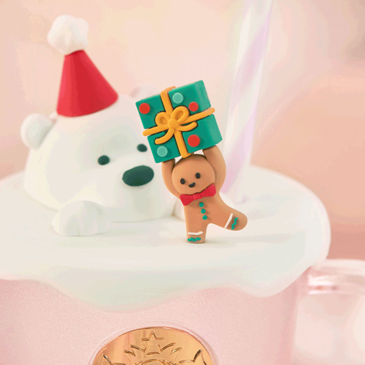 Starbucks China 2023 Christmas cute pet series pink cute pet Glass Straw cup 400ml
