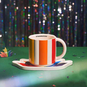Starbucks Tumblers China 2023 Great love Series Rainbow ceramic cup and saucer set 370ml