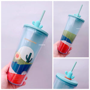 Starbucks 2021 Cactus plastic straw cup 591ml