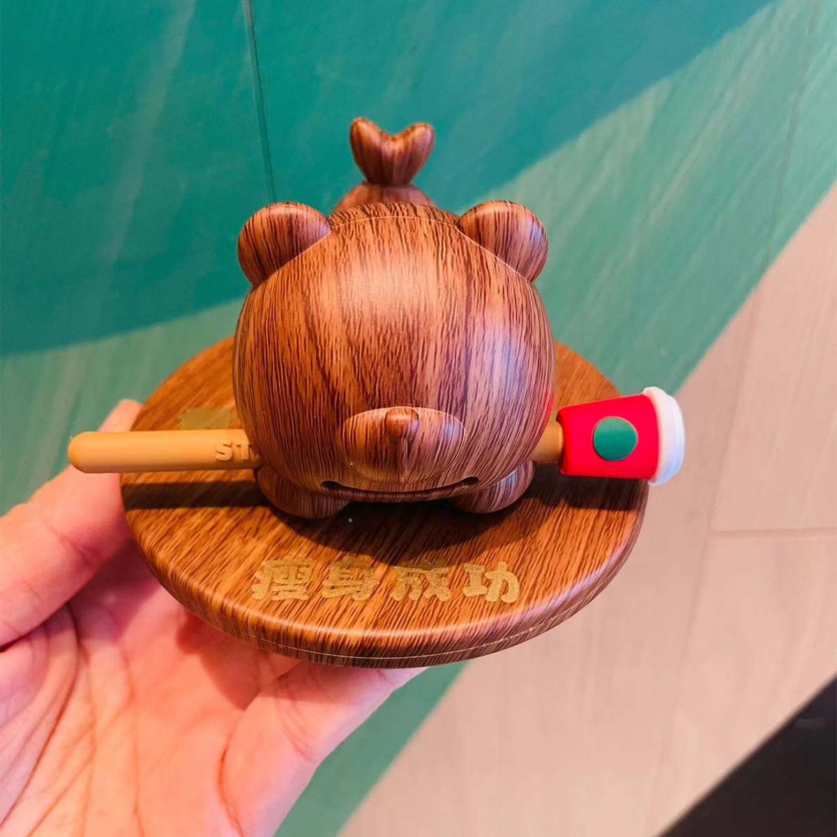 Starbucks China 2023 Lucky Bear Bearista the wooden fish ornament