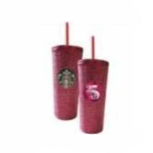 Starbucks Thailand Tumblers 2023 rose pink rhinestone straw cold cup