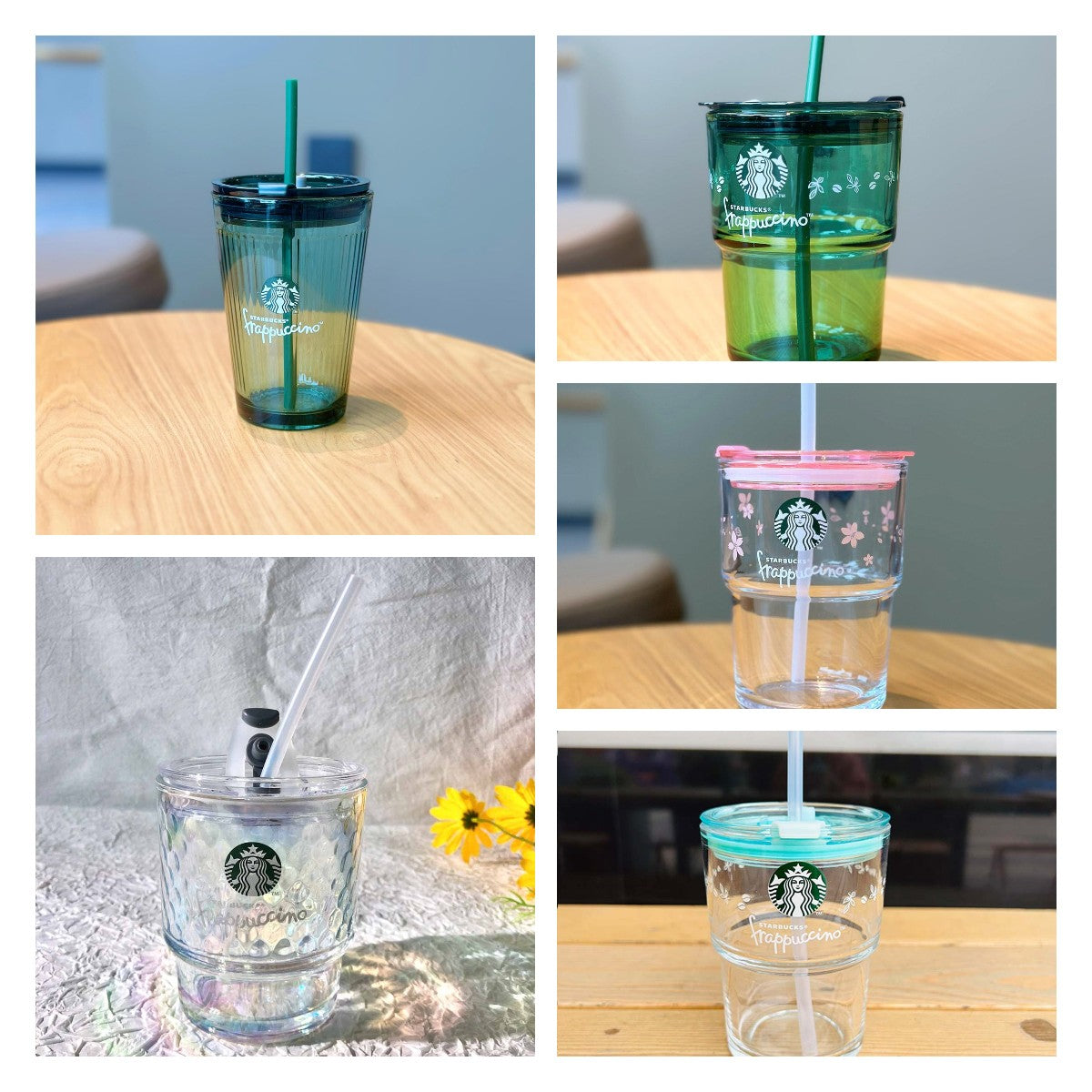 Starbucks China Enjoy Frappuccino Glass Straw Cup