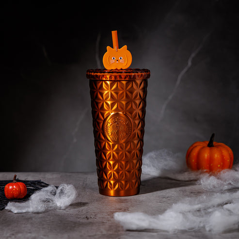 Starbucks HONG KONG Witch’s Halloween Party Collection Orange PUMPKIN CAT Dion Stainless steel cup 20oz