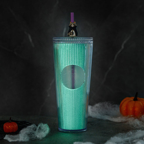 Starbucks Taiwan 2024 Halloween series GIDT stipe plastic straw cup 710ml 24oz