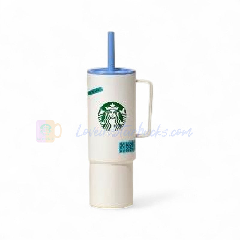 Starbucks Taiwan 2025 Summer1 series white Stainless steel straw cup 932ml