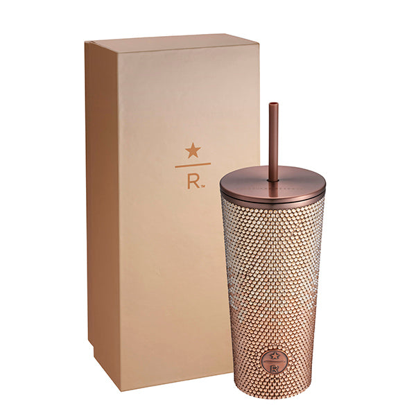 Starbucks Taiwan 2025 Collection Dream PLAZA Series Gold Color Rhinestone Stainless Steel Cup 16oz