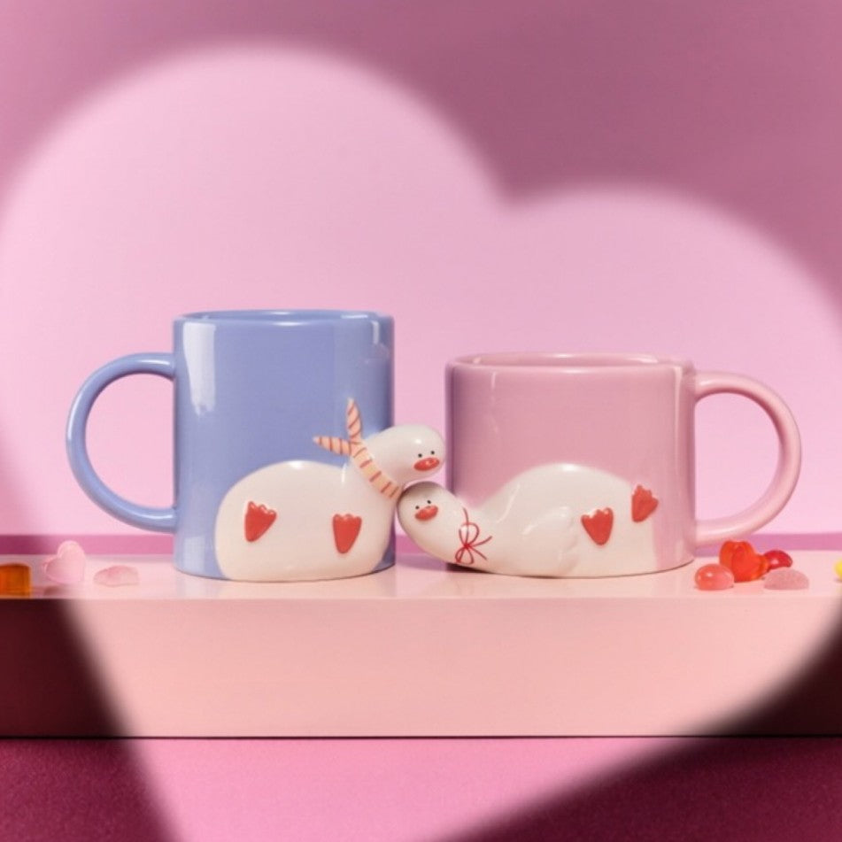 Starbucks China 2026 Pupu Duck Valentine's Day series Ceramic Cup 2 355ml 12.49oz