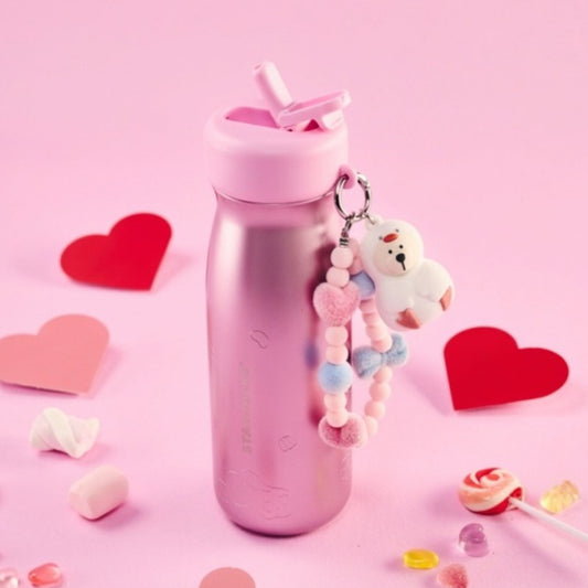 Starbucks China 2026 Pupu Duck Valentine's Day series stainless steel cup with charm 560ml 19.71oz