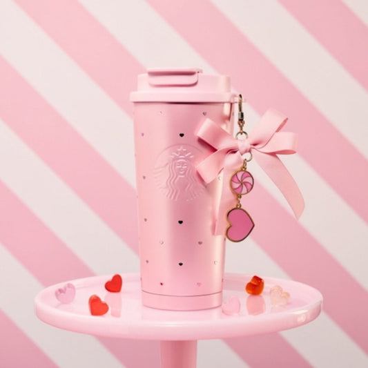 Starbucks China 2026 Pupu Duck Valentine's Day series stainless steel tabletop cup with hanging decoration 480ml 16.89oz