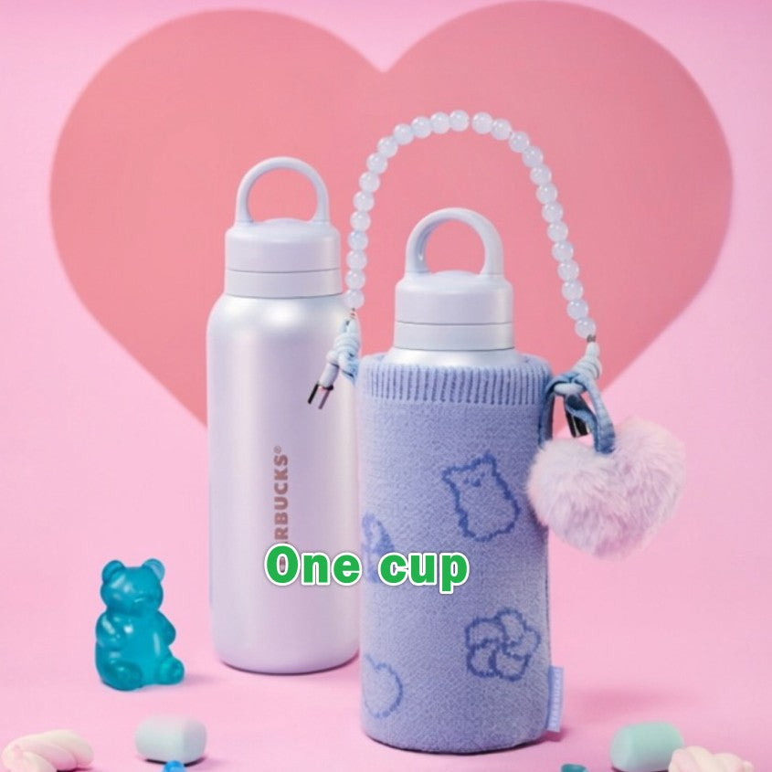 Starbucks China 2026 Pupu Duck Valentine's Day series stainless steel thermos cup with handle 490ml 17.25oz