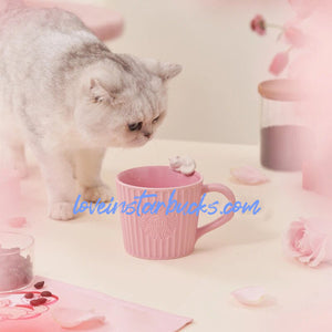 Starbucks China 2024 Valentine's Day Pink 3D Cat Ceramic Mug 296ml