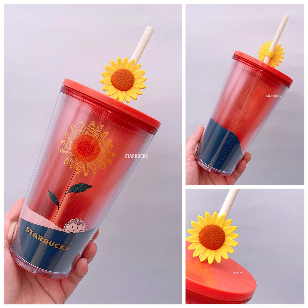 Starbucks 2021 Sunflower plastic straw cup 473ml
