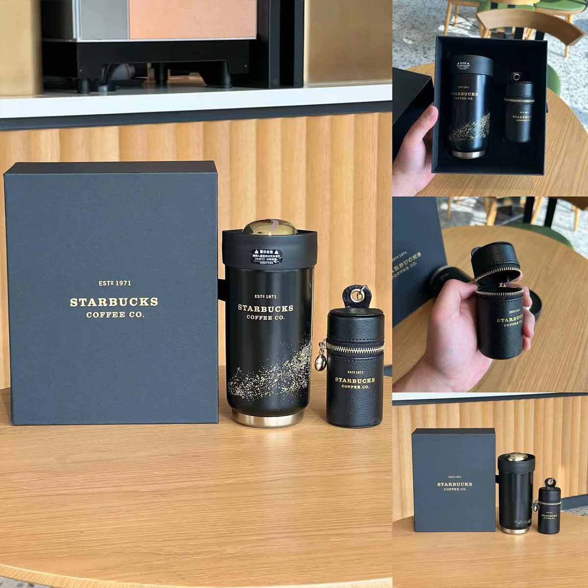 Starbucks Korea 2020 atum SS negro y dorado termo estanley 500 ml