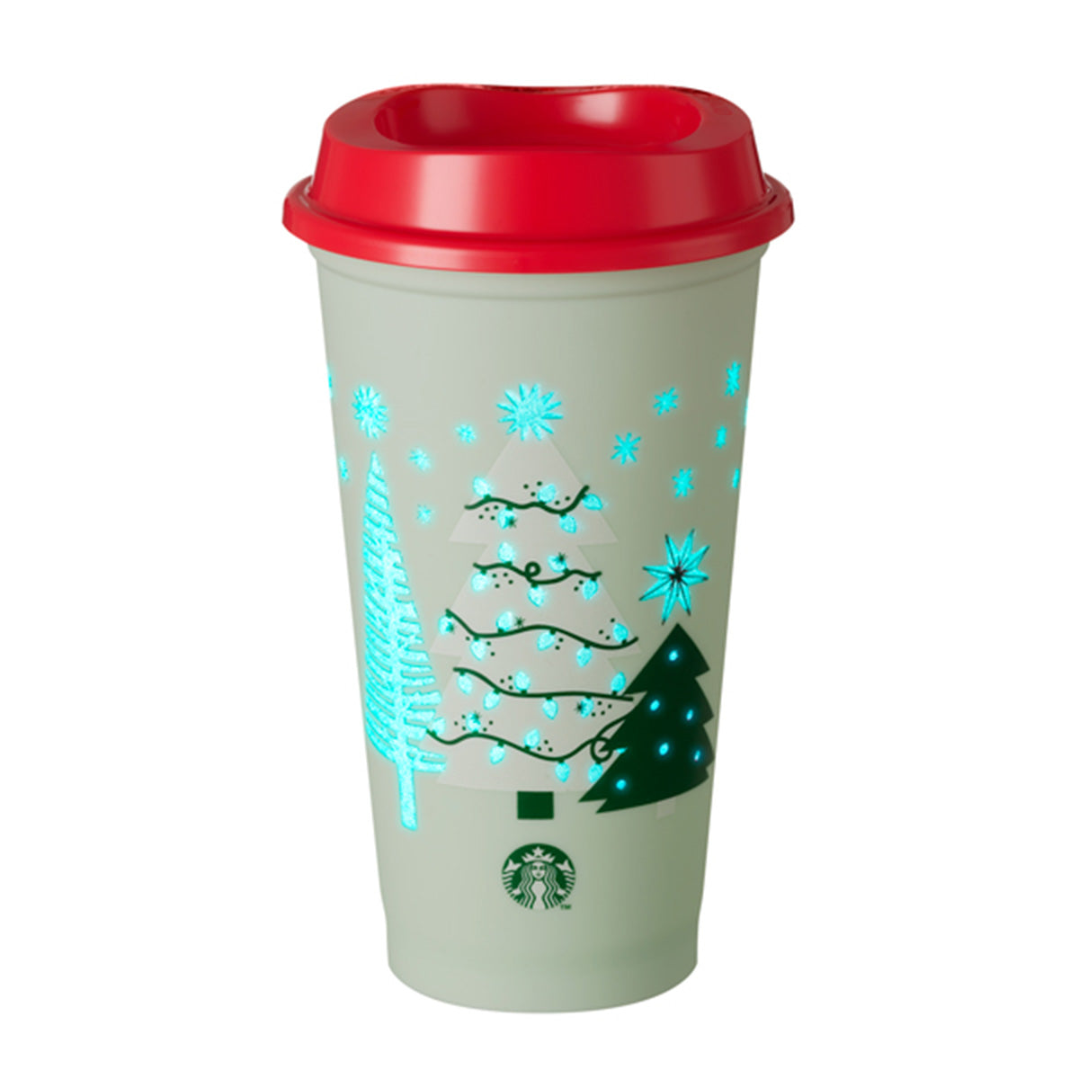 Starbucks Taiwan Christmas Tree Nightlight Reusable Plastic Cup 16oz