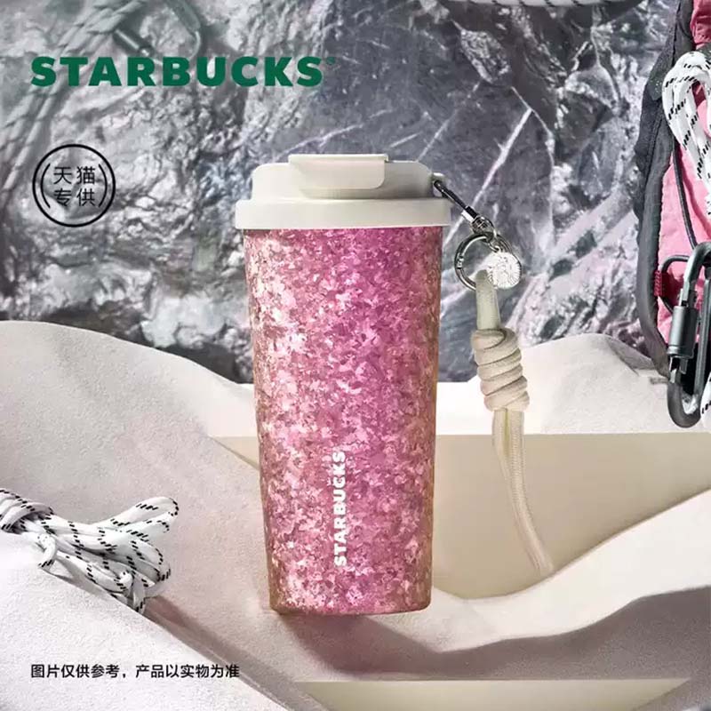 Starbucks China 2025 Colorful summer Series Rose Gold Titanium Stainless Cup 510ml